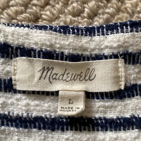 Madewell stripe top w/ curved hem - Picture 8 of 9